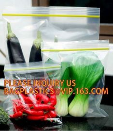 Quart Waterproof double color zipper bags food freezer bags, resealable double track Zip lockk bag for food storage pac ba