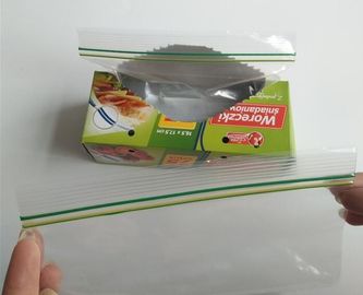 Double zip seal packaging bag, Double sealed food storage custom printed plastic zip lock bag, Moisture Proof plastic go