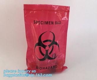 BioHazard Zip Lock Medical Specimen Bags, LDPE Biohazard Specimen Zip lockk Bag For Laboratory, Lab Bags /Specimen Bags/zi