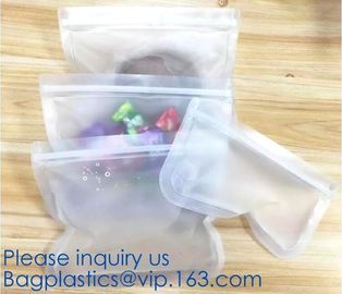 Large Reusable Vacuum Zipper Preservation Freezer sandwich Zip lockk Cooking Fresh Zip Silicone Food Storage Bags With Tim