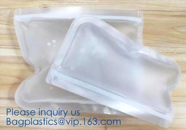 Kitchen Reusable Storage Silicone Food Fresh Bag with free hand baggy rack,preservation food fresh vacuum storage bag wa