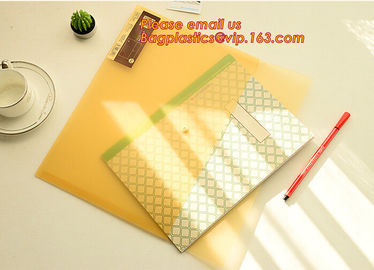 A4 Double pockets PP document wallet plastic pockets file folder, A4 size L-shape file folder