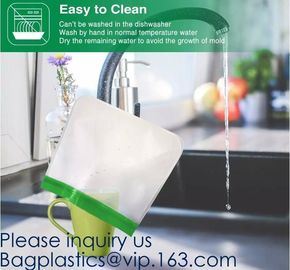FOOD GRADE SILICONE: Strong, Thick 100% Durable Silicone Food Bags, Non-Toxic, Non-Leaching Hygienic And Reusable Food B