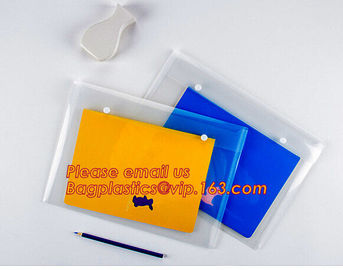 OEM Office stationery filing supplies plastic document pp envelope carrying file folder bag with button closure