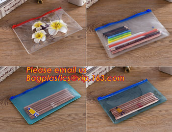 frosted pvc Zip lockk document file bag, Custom zipper file folder bag, plastic top oppening file bag