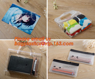 frosted pvc Zip lockk document file bag, Custom zipper file folder bag, plastic top oppening file bag