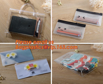 frosted pvc Zip lockk document file bag, Custom zipper file folder bag, plastic top oppening file bag