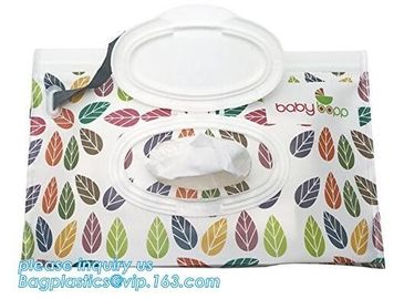 Portable wet tissue packaigng bag container, EVA custom wet tissue bag, tissue container bag,tissue packaging diaper pac