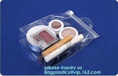 Biodegradable Customised printing Clear PVC Cosmetic Standup Zip lockk Pouch,Toiletries Cosmetic Pvc Pouch With Marble Dig