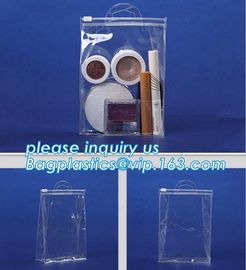 Biodegradable Customised printing Clear PVC Cosmetic Standup Zip lockk Pouch,Toiletries Cosmetic Pvc Pouch With Marble Dig