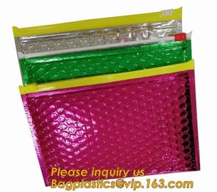 Slider Padded Bags/Colorful Zip lockk Bubble Bags,Zipper Bubble Bag Postage Packaging Anti-static Packaging Heat Insulatio
