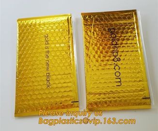 Slider padded grip seal Golden bags, air bubble bag with slider zipper,design custom anti static plastic black Zip lockk b