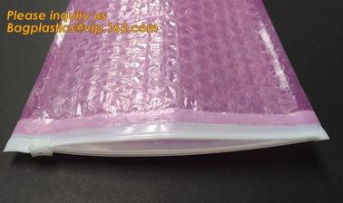 wholesale metallic glossy holographic cosmetic packing Zip lockk bubble pouch slider zipper bubble bag bagease bagplastics