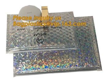 air mail metallic holographi rose gold bubble padded mailer / Zip lockk bubble bag/ slider bubble bag,Holographic Factory