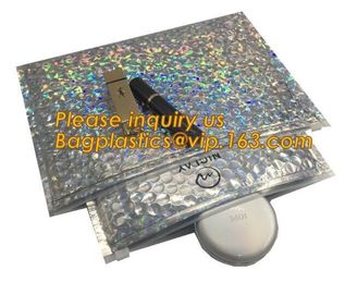 air mail metallic holographi rose gold bubble padded mailer / Zip lockk bubble bag/ slider bubble bag,Holographic Factory