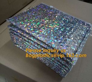 air mail metallic holographi rose gold bubble padded mailer / Zip lockk bubble bag/ slider bubble bag,Holographic Factory