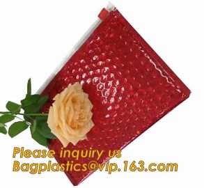 Holographic Factory Shiny gold Cosmetic bag Zipper Bubble Bag zip-lock Slider Padded Mailer metallic bubble zipper bagea