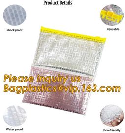 Cosmetic Pink Slider Padded Bag/Holographic Zip lockk Bag With Bubble,Holographic Metallic Zipper Bubble Bag/Slider Padded
