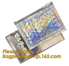 Zip lockk Bubble Bag Zipper Padded Bag with LOGO for Cosmetic,custom colorful metallic bubble zipper bag Packaging Cosmeti