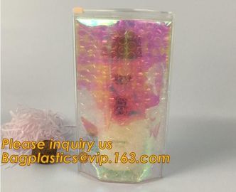 transparent slider zipper bubble bag，Reusable portable PE bubble wine bottle protector bag,Zip lockk bubble bag,slider pac