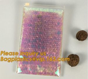 transparent slider zipper bubble bag，Reusable portable PE bubble wine bottle protector bag,Zip lockk bubble bag,slider pac