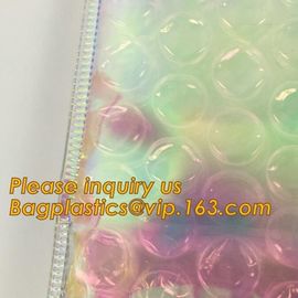transparent slider zipper bubble bag，Reusable portable PE bubble wine bottle protector bag,Zip lockk bubble bag,slider pac