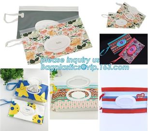 Reusable travel and portable baby wet wipe refill case dispenser, custom high quality reusable EVA wet wipe bag, contain