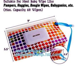 Reusable travel and portable baby wet wipe refill case dispenser, custom high quality reusable EVA wet wipe bag, contain
