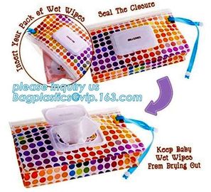 Reusable travel and portable baby wet wipe refill case dispenser, custom high quality reusable EVA wet wipe bag, contain