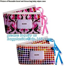 baby wet wipe tissue paper bag/fabric tissue bag, side gusset baby Wet tissue wipes packaging bag, Promotion reusable zi