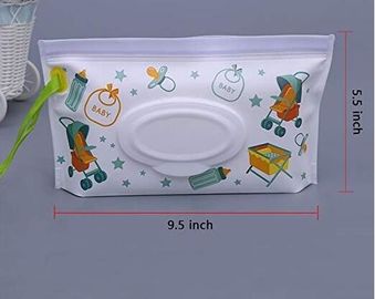 Reusable custom EVA wet wipe pouch, zipper baby wet wipe tissue bag, Portable EVA Custom wet tissue packaging bag with p