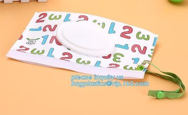 Plastic packaging bag baby EVA Tissue wet wipes bag, reusable and portable wet wipe pouch bag, Reusable wet wipe pouch t