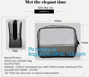 Travel Wash Bag Holder Zipper Pouch Large Hand Bag PVC Makeup Clear Cosmetic Bag, zipper transparent plastic pvc makeup