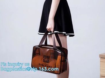 PVC multi function cosmetic case, PVC Transparent Women Travel Costmetic Bag Fashion Portable Trunk Zipper Makeup Organi