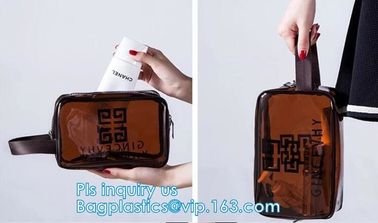 PVC multi function cosmetic case, PVC Transparent Women Travel Costmetic Bag Fashion Portable Trunk Zipper Makeup Organi