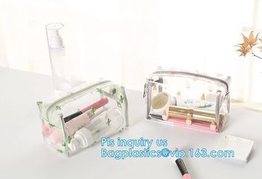 Travel Organizer Mini Cosmetics Clear Pvc Zipper Bag With Handles, vinyl pvc travel cosmetic packaging bag with zipper,