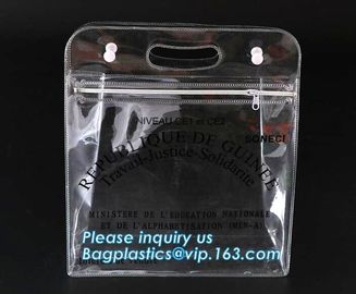 Vinyl Pvc Zipper Heavy Duty Clear Plastic Bags With Handles, Eco-friendly Clear PVC Wine Ice Bag / pvc wine gift ice bag
