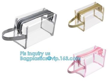 cosmetic bag and transparent mesh makeup bag for costmetic bag, handle pvc toiletry bag cosmetic bag, Makeup Pouch, bag