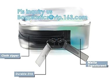cusotm logo rope handle clear pvc bag with zipper, handle transparent cosmetic bag, Zip lockk Make Up Travel Bag, Organize