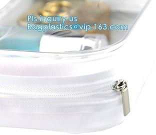 cusotm logo rope handle clear pvc bag with zipper, handle transparent cosmetic bag, Zip lockk Make Up Travel Bag, Organize