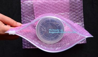 reusable air bubble stationery packaging bags envelope shock proof bag with slider zip lock for fragile articles, zip