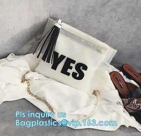 Zip lockk candy bags, water proof cosmetic vinyl PVC/EVA slider zipper plastic bags, Reclose Holographic Slider Cosmetic M