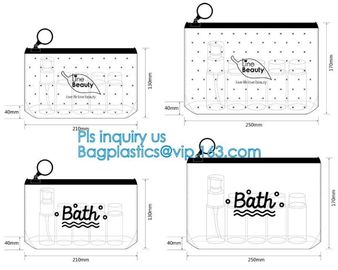 Frosted EVA custom clear PVC bath towel plastic zipper slider bags, Eco-friendly Slider Zipper Flat PVC Plastic Bag For