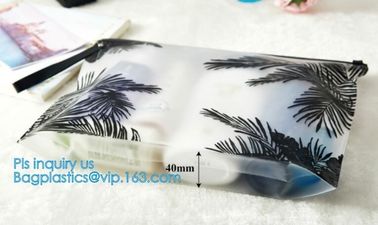 swimwear packaging bags, slider zipper pvc pouch glitter clear plastic vinly Zip lockk bag, biodegradable pvc plastic slid