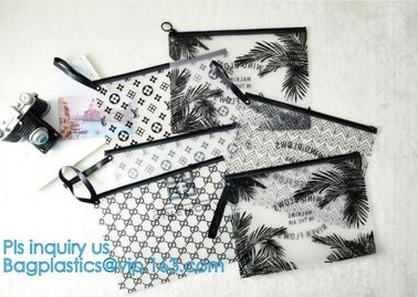 swimwear packaging bags, slider zipper pvc pouch glitter clear plastic vinly Zip lockk bag, biodegradable pvc plastic slid