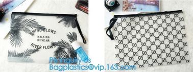 swimwear packaging bags, slider zipper pvc pouch glitter clear plastic vinly Zip lockk bag, biodegradable pvc plastic slid