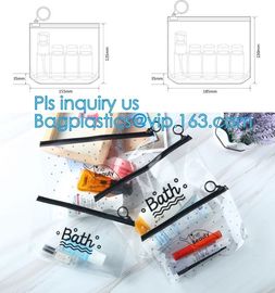 zipper slider swimwear packaging bags, pvc pouch glitter clear plastic vinly Zip lockk bag, biodegradable pvc plastic slid
