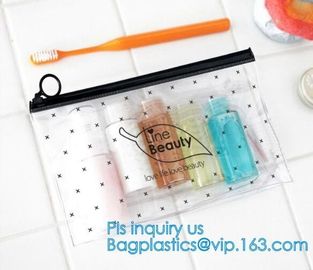 zipper slider swimwear packaging bags, pvc pouch glitter clear plastic vinly Zip lockk bag, biodegradable pvc plastic slid
