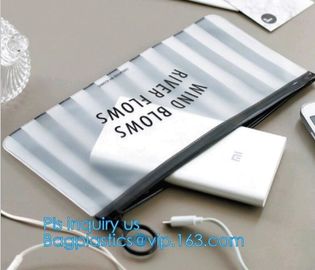 PVC transprent slider bag for packing underwear, Frosted Zip lockk bag EVA PVC hanger bag for clothes, EVA frost drawstrin