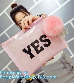 plastic slider zipper frosted PVC document bag, slider zipper frosted pvc bag garment packing with slider, Pouch Clear P